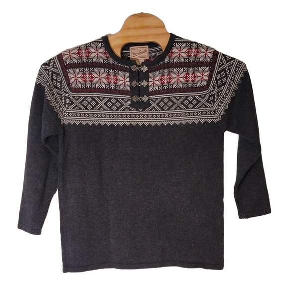 Woolrich Women's Pull Over Sweater Size Medium Gray White - Picture 2 of 5